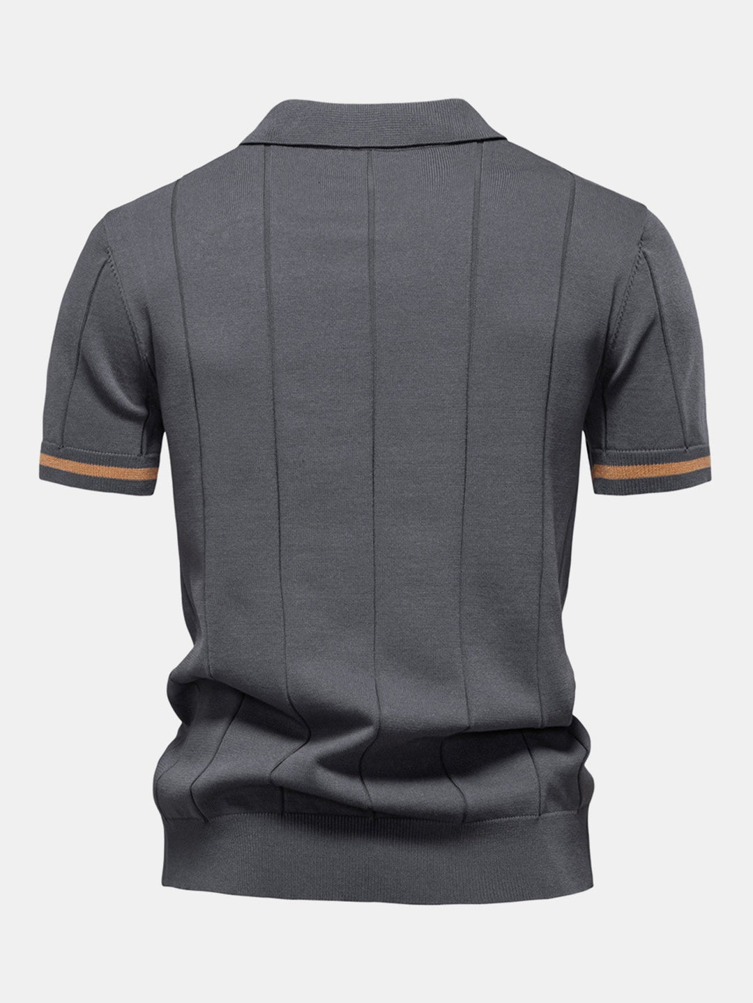 Knitted Polo with Zipper and Contrast Trim
