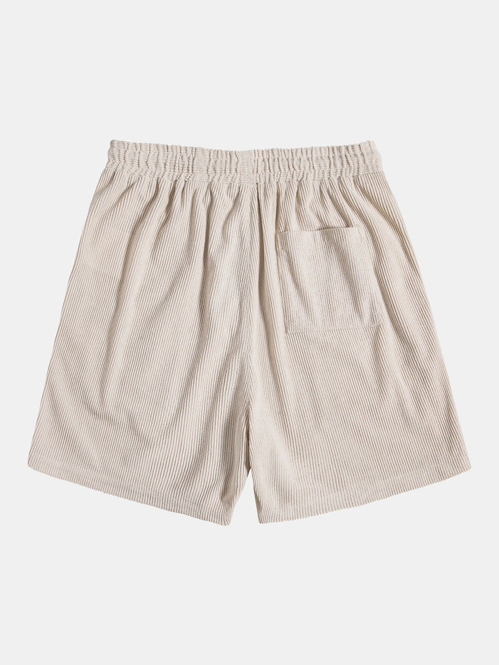 Short Sleeve Corduroy Shirt with Buttons and Shorts