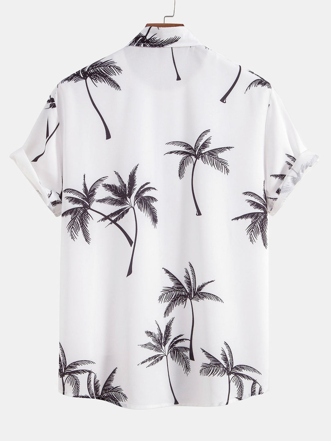 Printed Palm Button-Up Shirt & Striped Swim Shorts