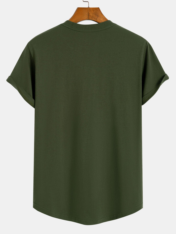 Basic Cotton T-shirt with Curved Hem