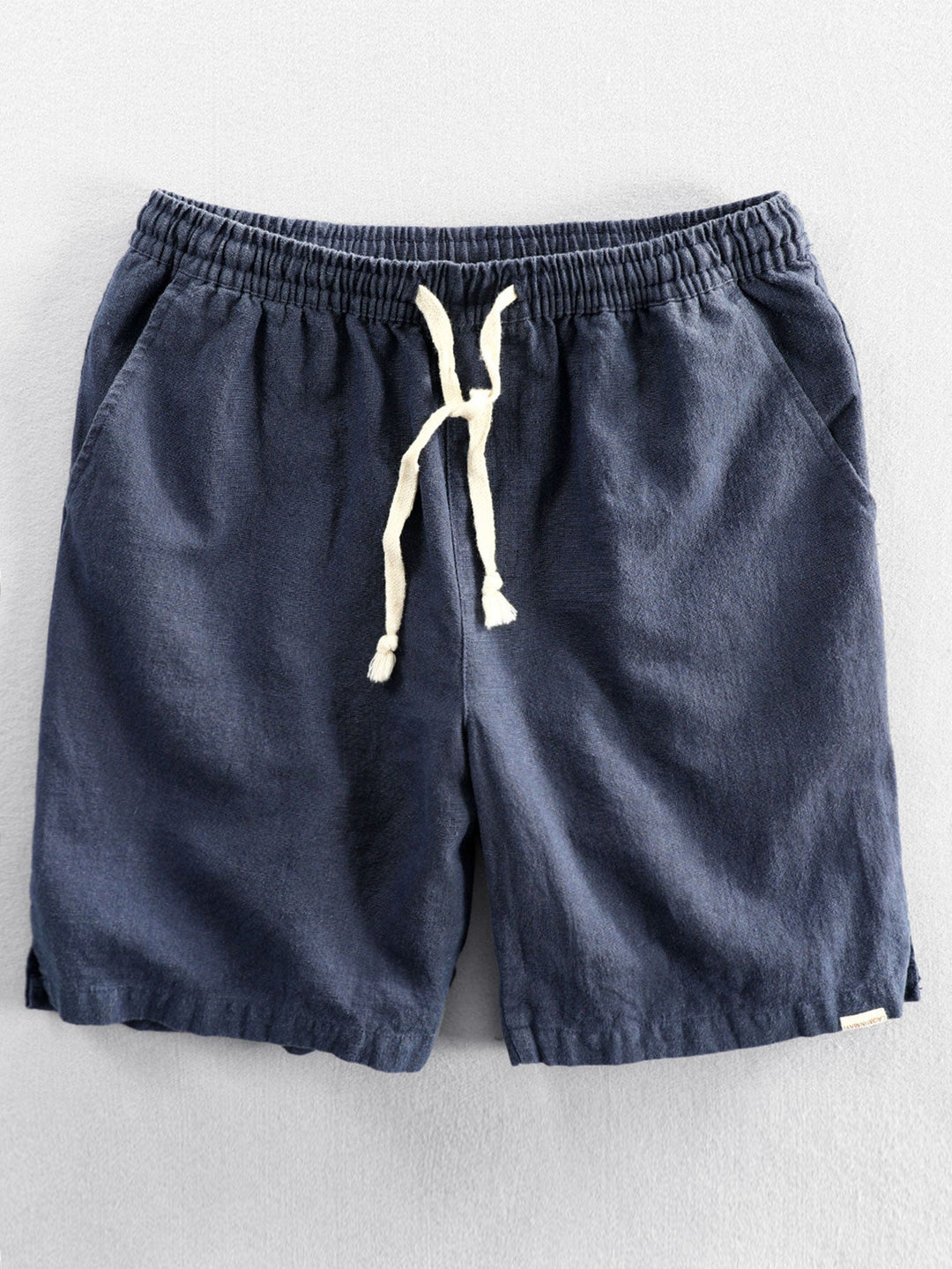 Cotton-Linen Blend Drawstring Shorts