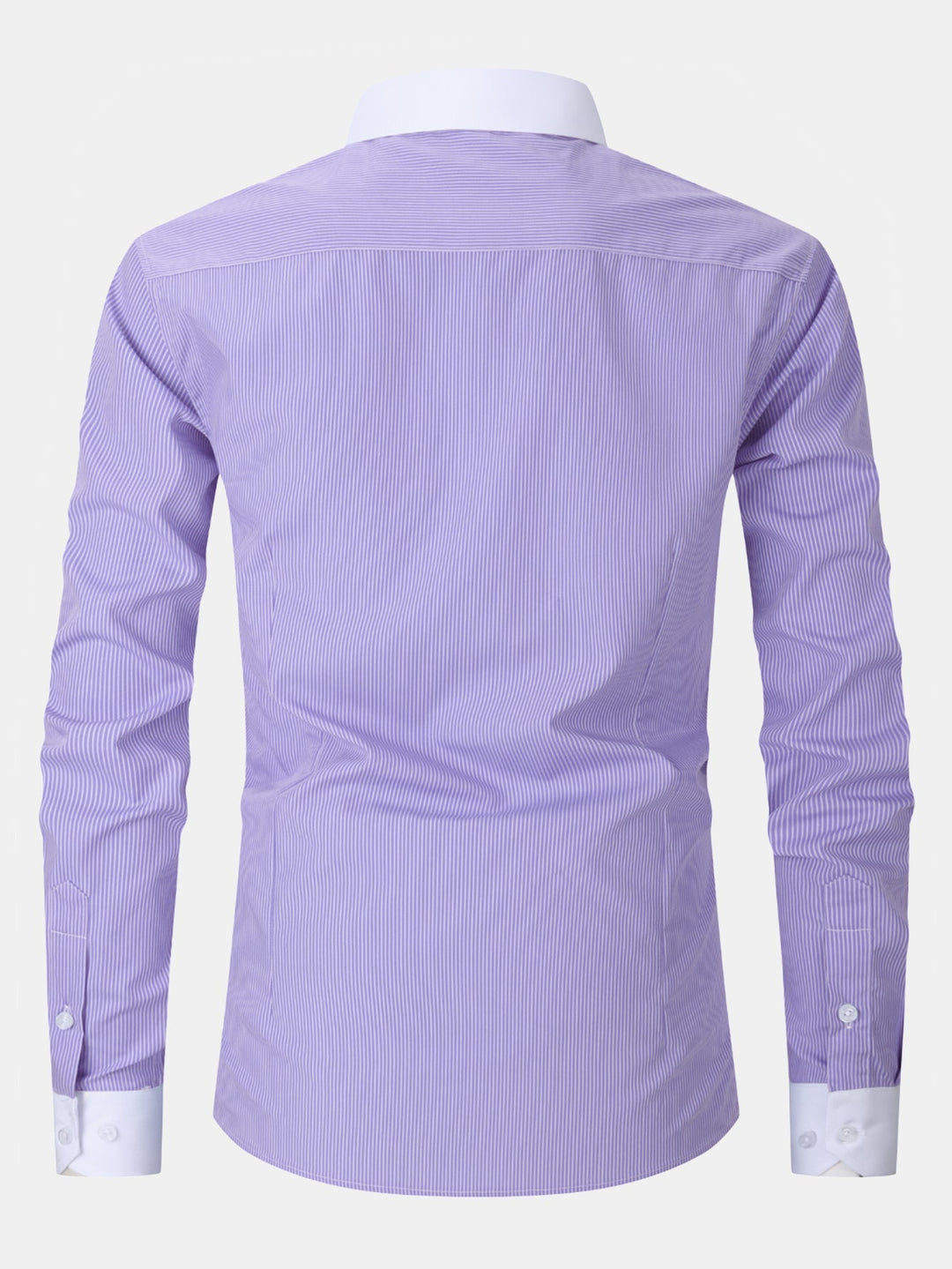 Striped Contrast Collar Dress Shirt