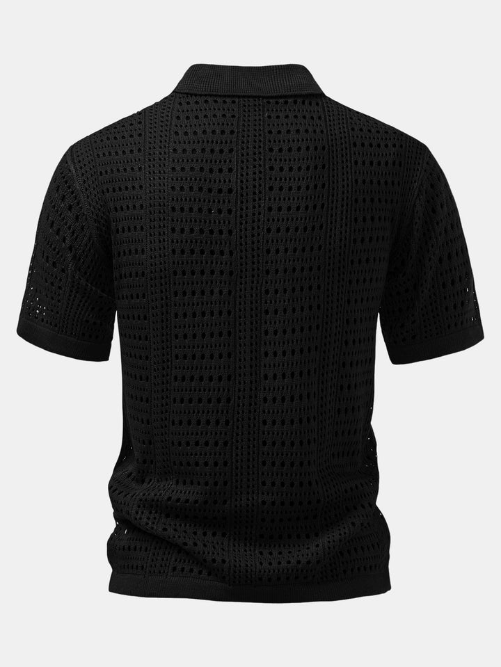 V-Neck Polo Shirt with Hook