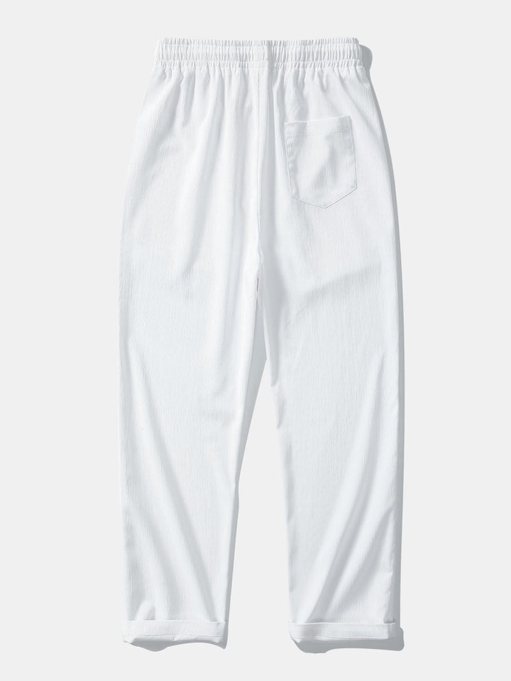 Textured Jacquard Cuban Collar Shirt & Textured Straight Leg Pants