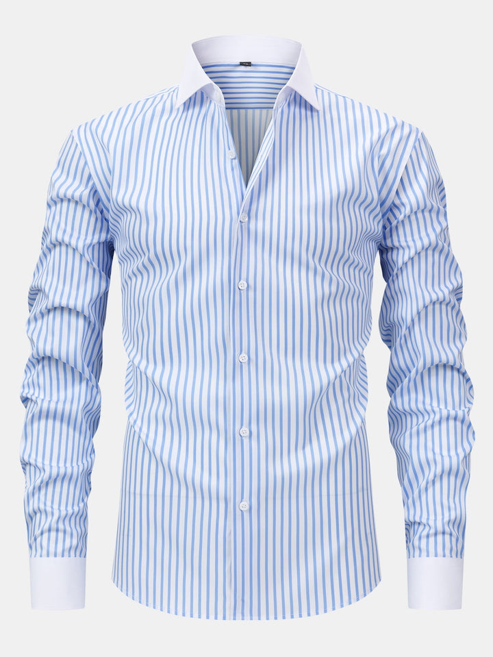 Wrinkle-Free Striped Winchester Shirt & Slim Fit Tapered Pants