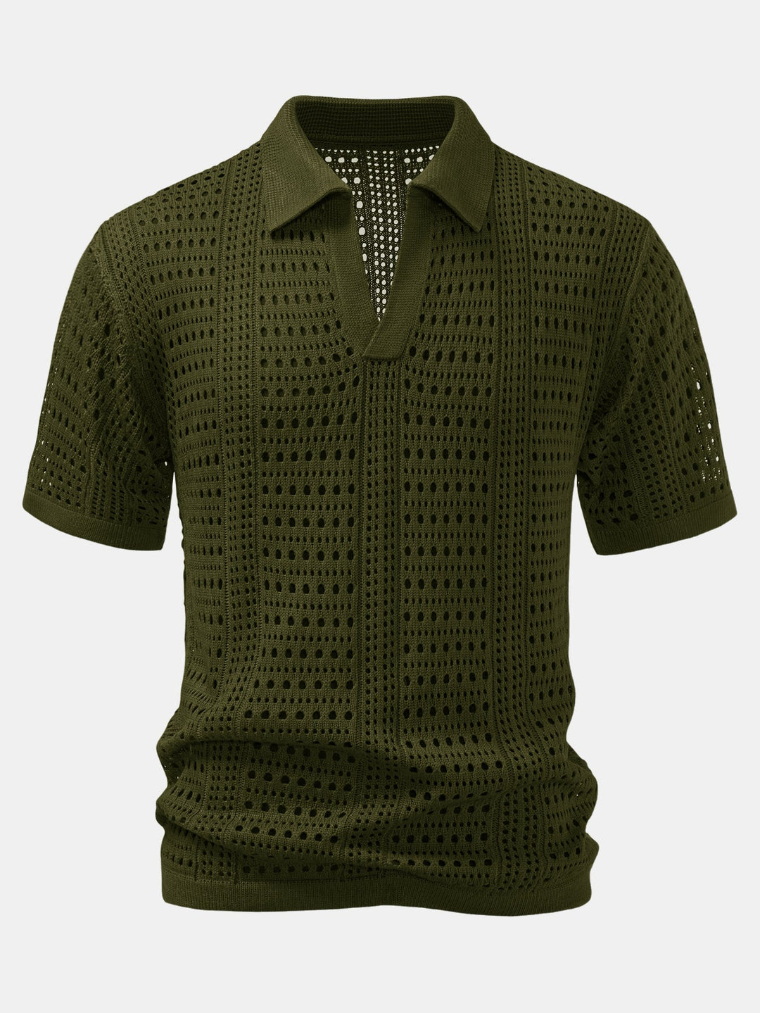 V-Neck Polo Shirt with Hook