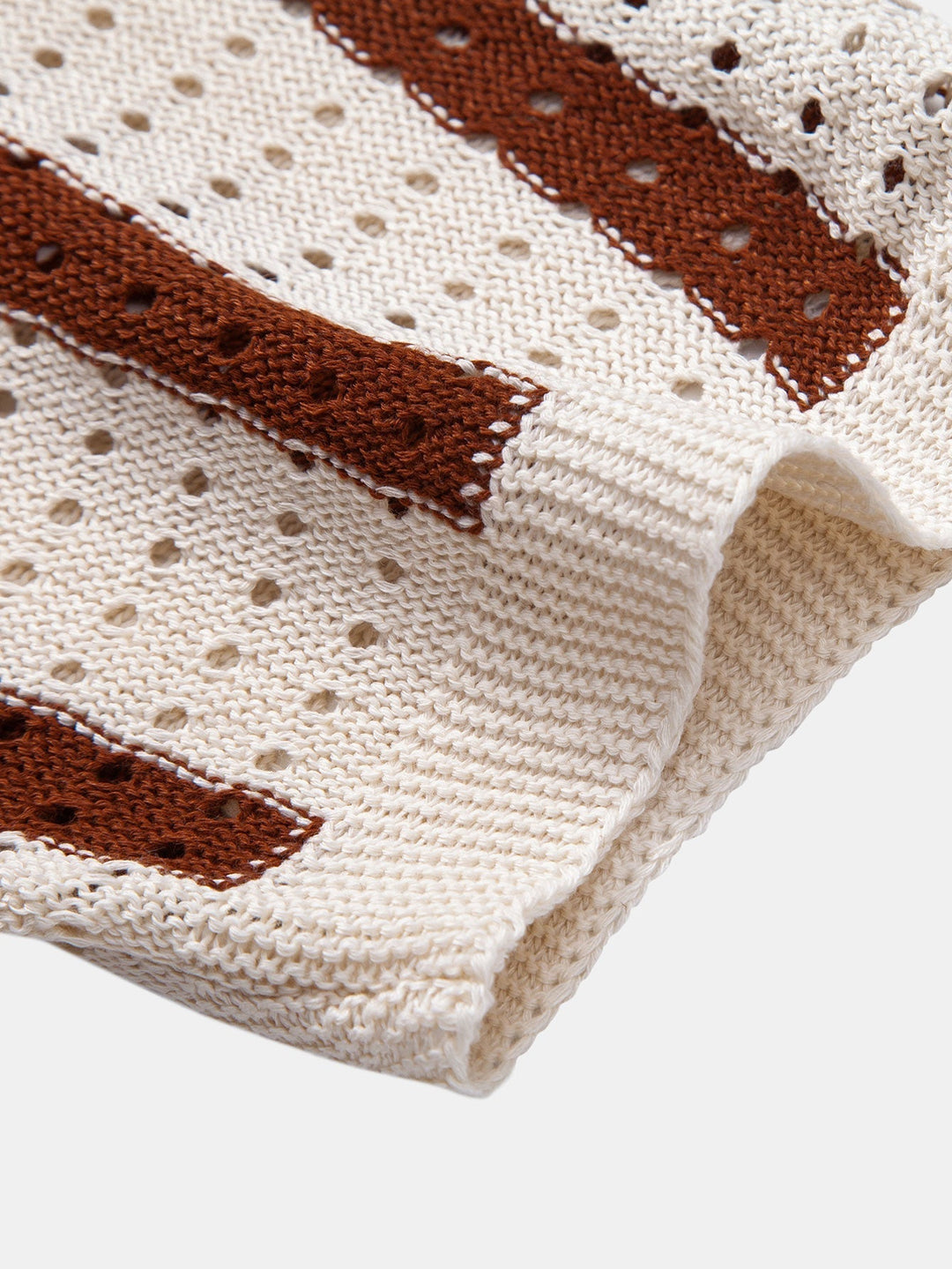 Striped Eyelet Knit Shirt