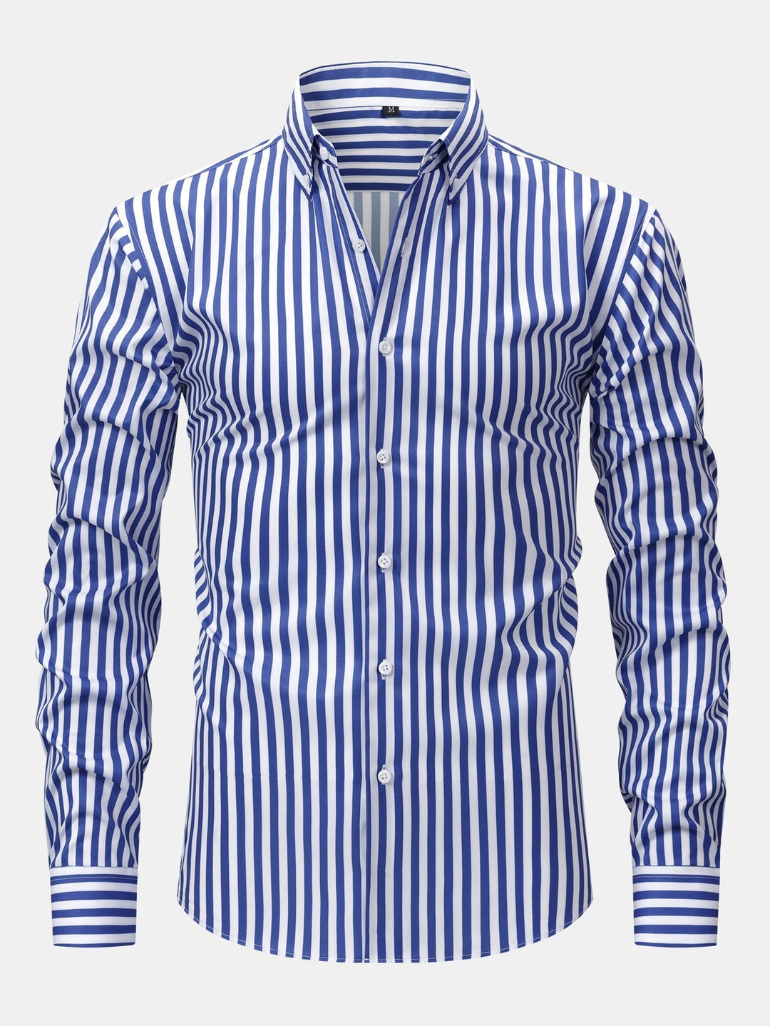 Long Sleeve Striped Shirt with Buttons & Slim Fit Tapered Pants