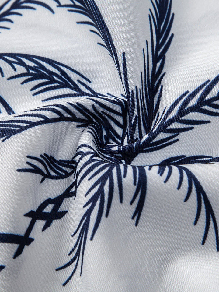 Island Sailing Print Button Up Shirts & Swim Shorts
