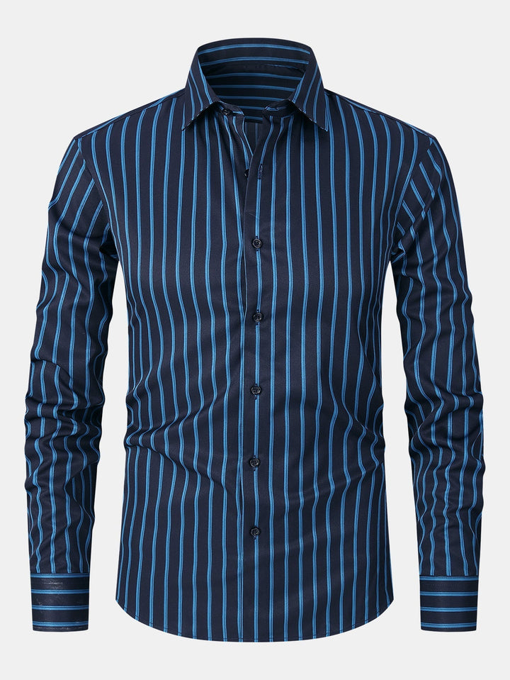Long Sleeve Striped Shirt with Buttons