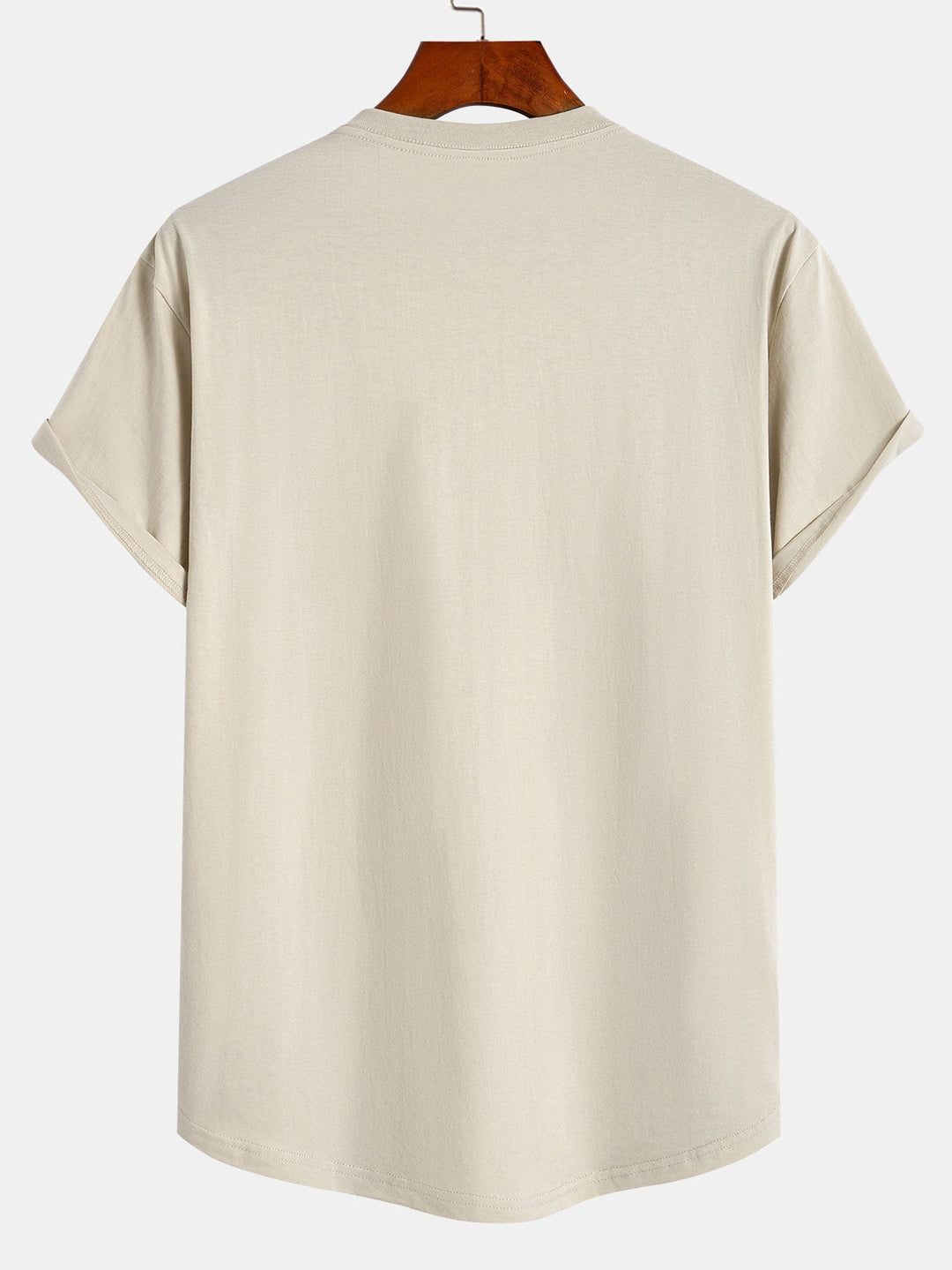Basic Cotton T-shirt with Curved Hem