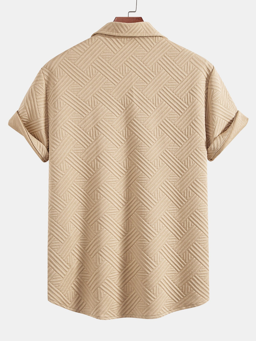 Striped Jacquard Button-Up Shirt & Drawstring Shorts