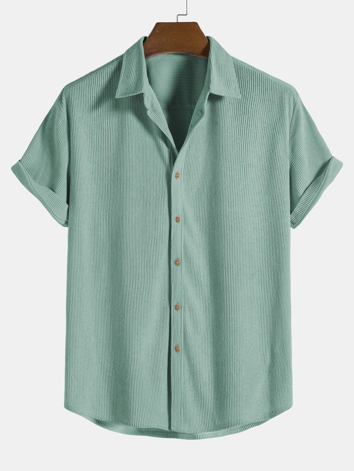 Corduroy Button Short Sleeve Shirt