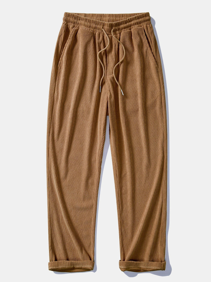 Flannel Patchwork Hoodie in Relaxed Fit & Straight Corduroy Pants