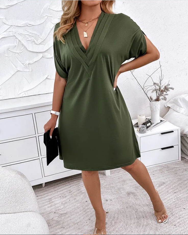 Jeanne™ | Elegant V-Neck Dress