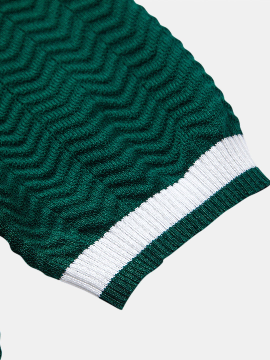 Textured Knit V-Neck Polo