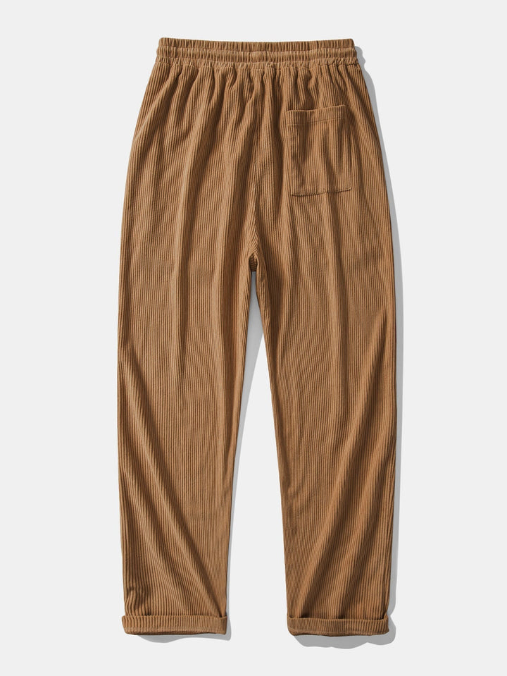 Flannel Patchwork Hoodie in Relaxed Fit & Straight Corduroy Pants