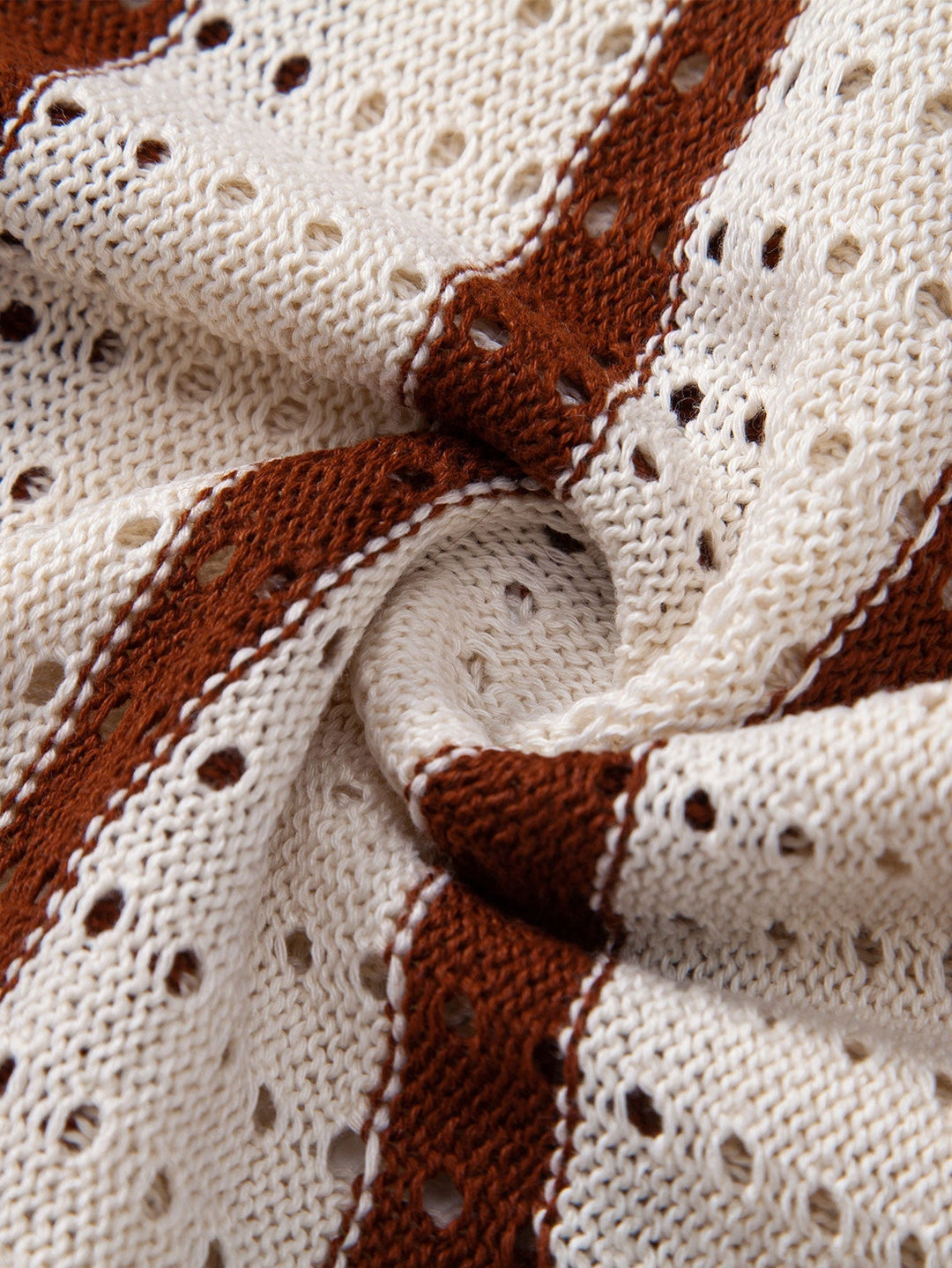 Striped Eyelet Knit Shirt