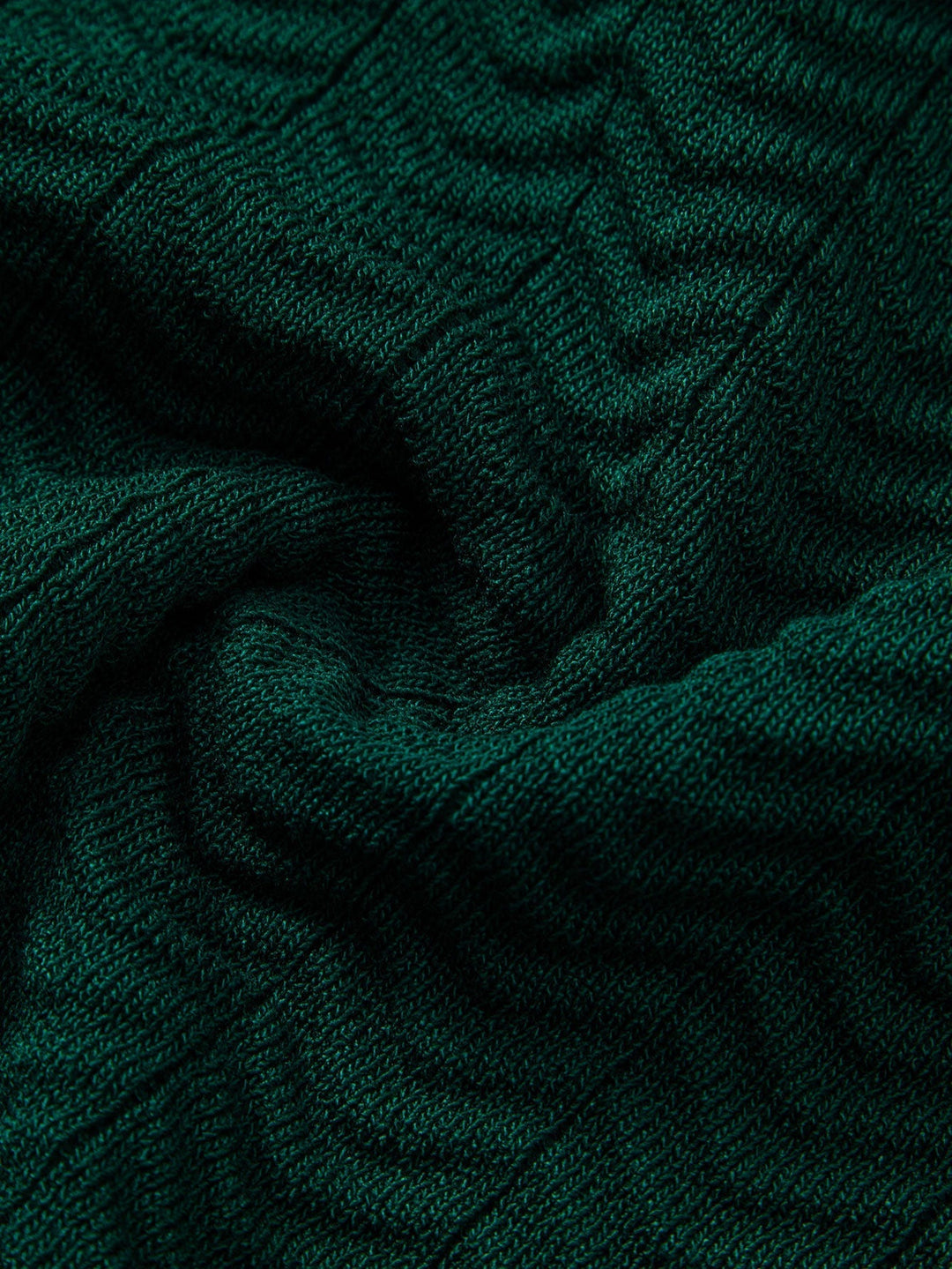 Textured Knit V-Neck Polo