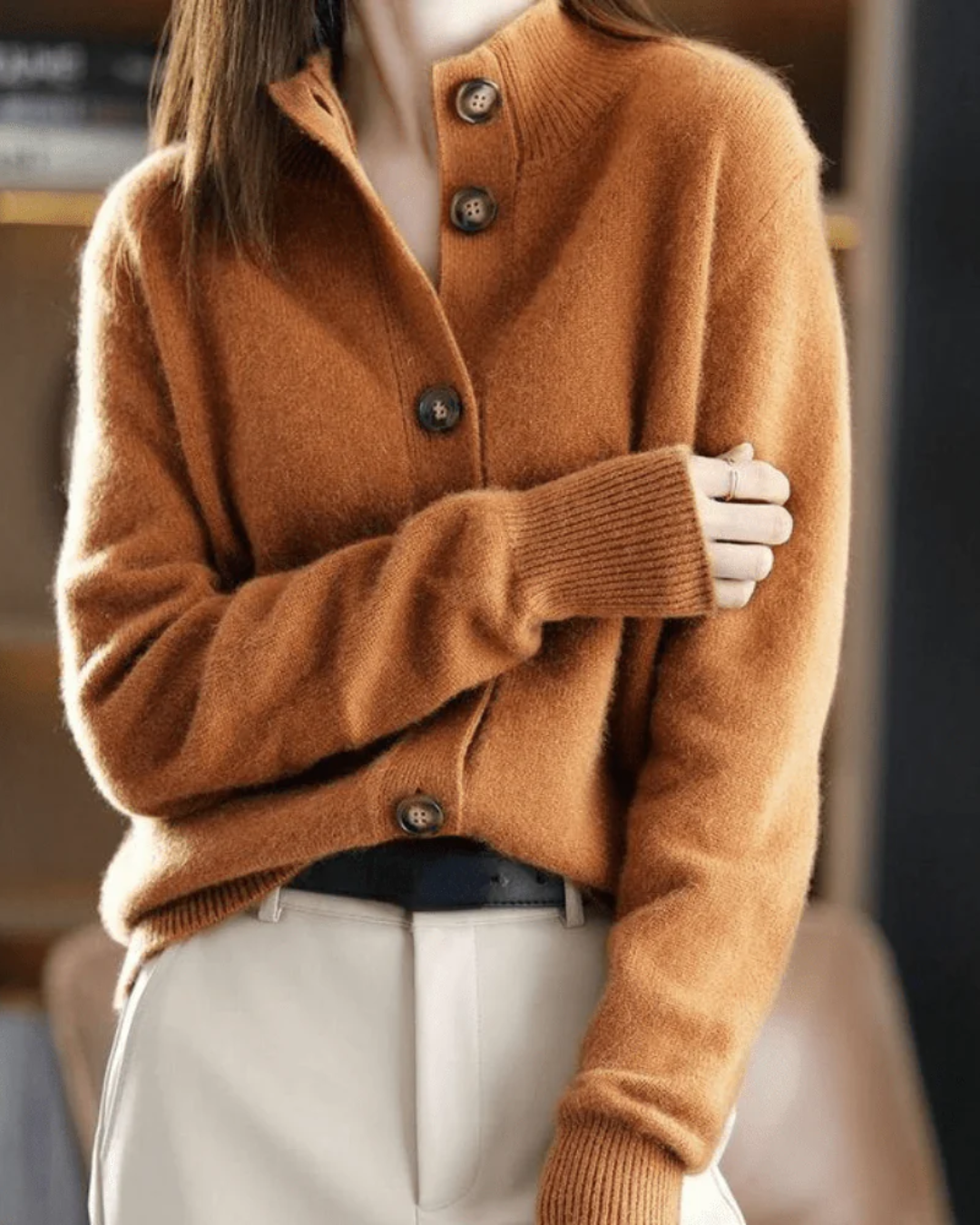 Cashmere Cardigan in Retro Style by Claire