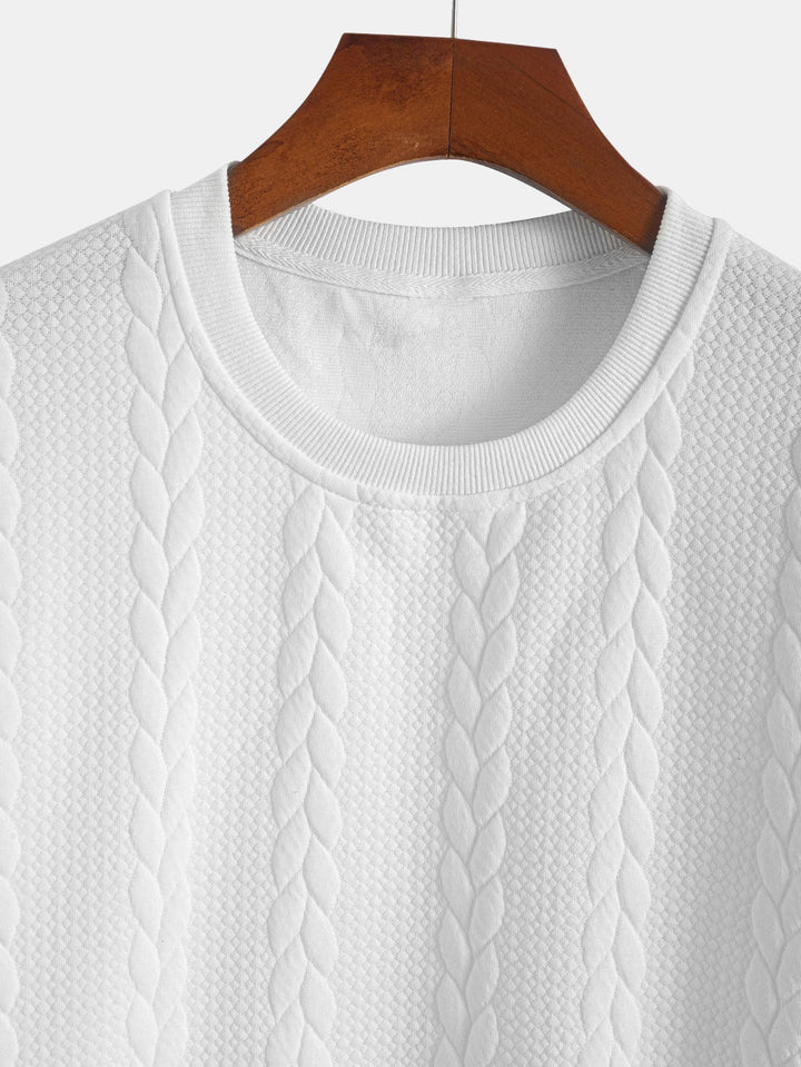 Relaxed Fit Jacquard Half-Sleeve T-Shirt