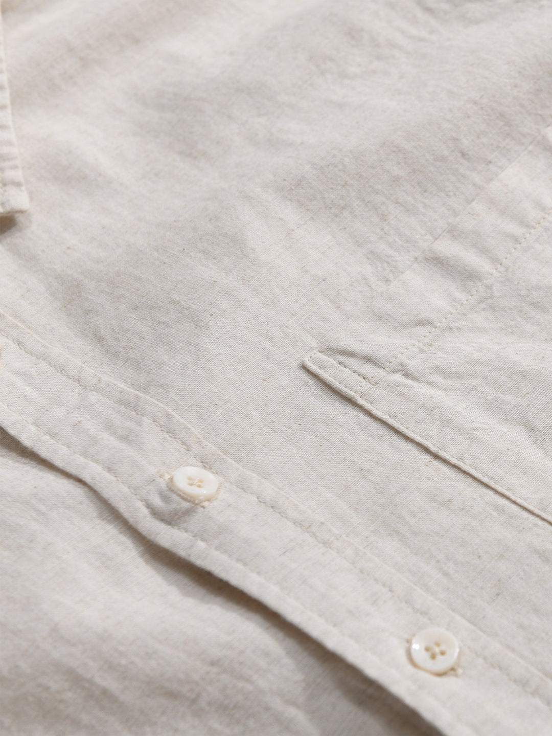 Long Sleeve Linen and Cotton Shirt with Pocket & Straight Leg Linen Pants