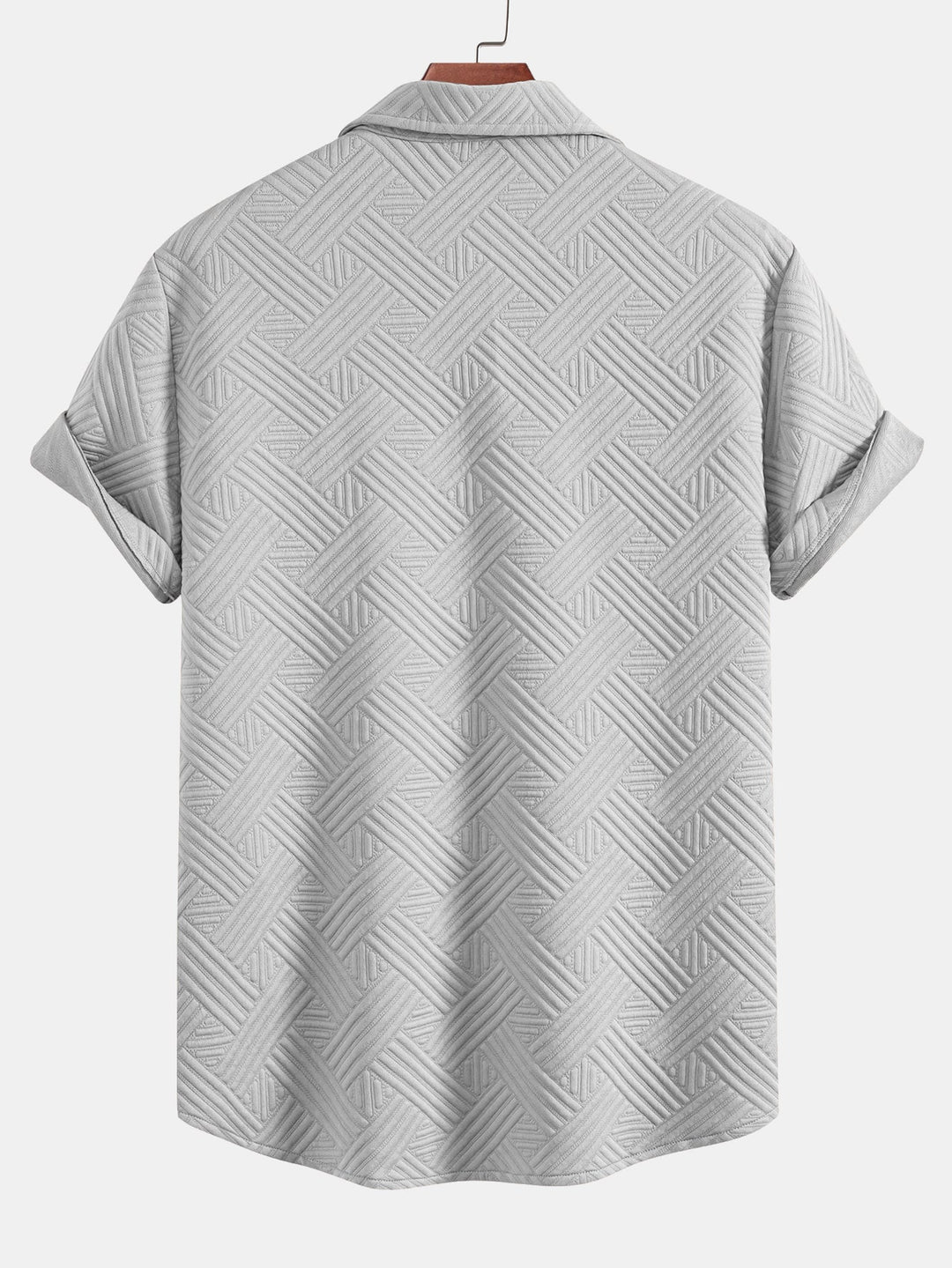 Striped Jacquard Button-Up Shirt & Drawstring Shorts