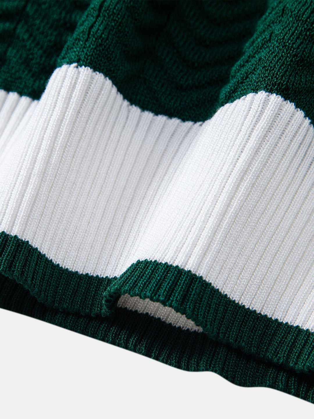 Textured Knit V-Neck Polo