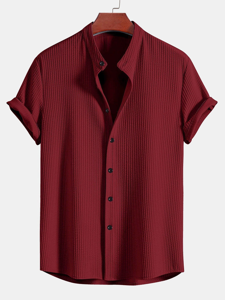 Muscle Ribbed Collar Shirt and Shorts