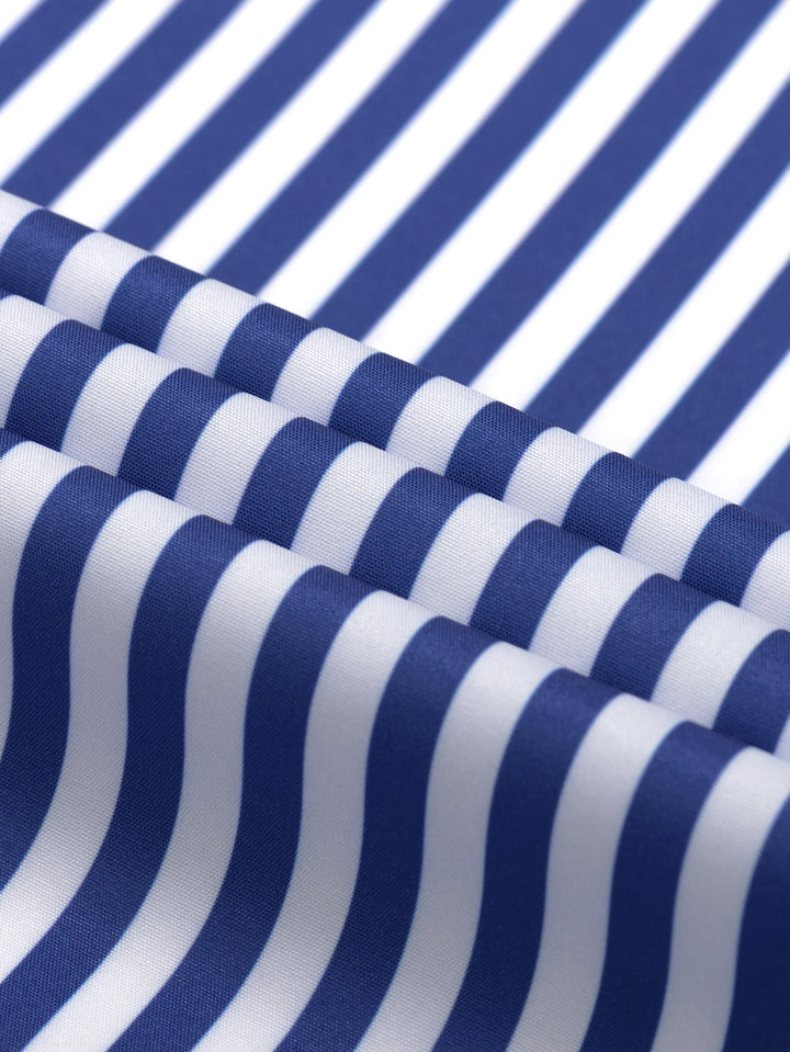 Long Sleeve Striped Shirt with Buttons & Slim Fit Tapered Pants