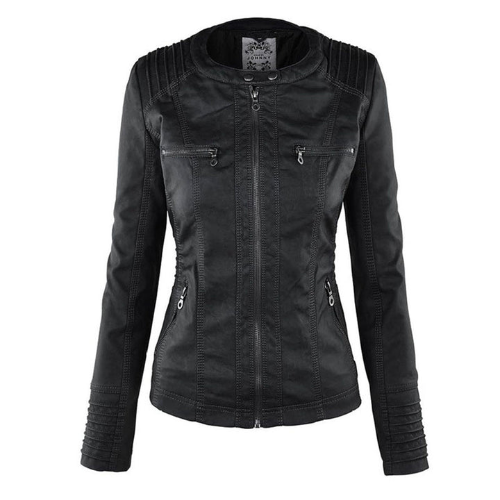 Sienna™ | Faux Leather Jacket with Hood