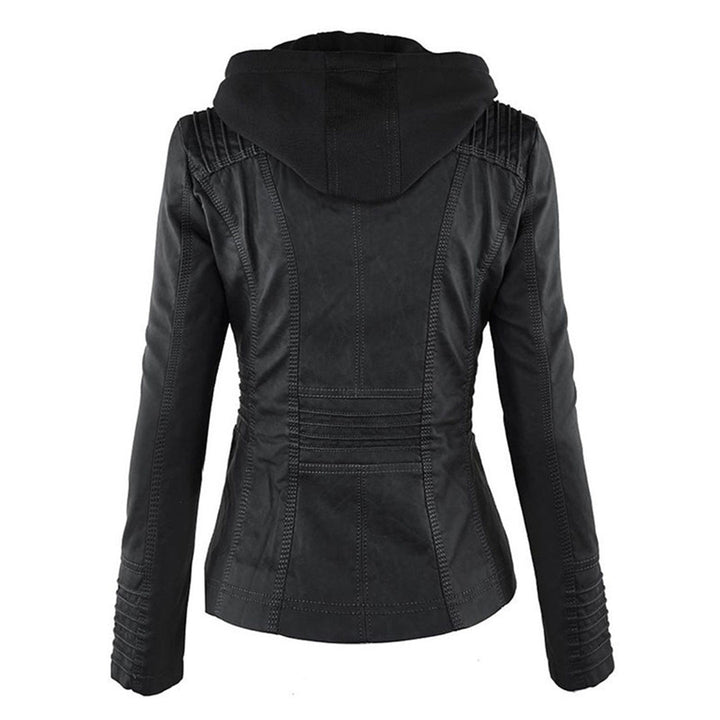 Sienna™ | Faux Leather Jacket with Hood