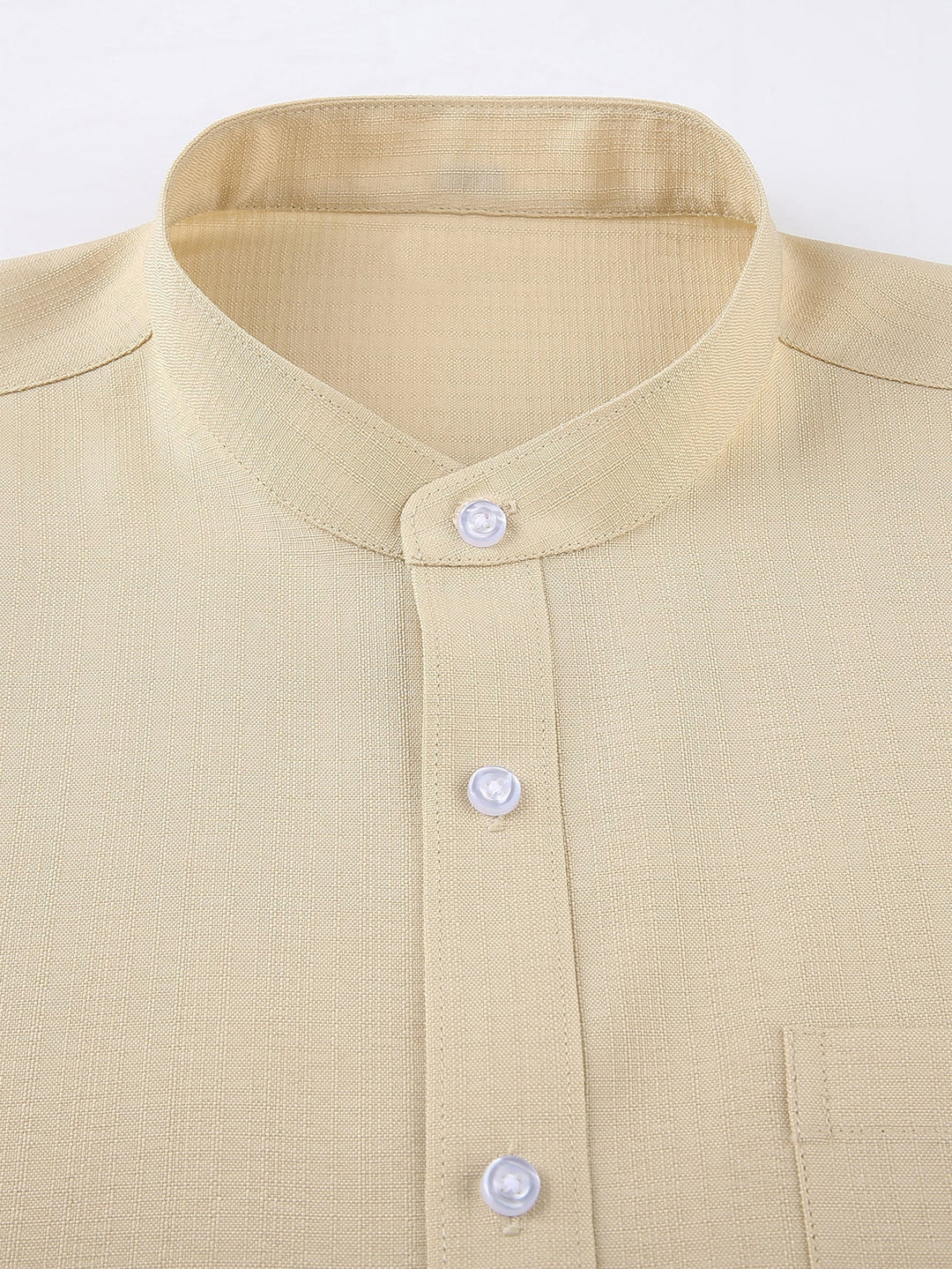 Textured Shirt with High Collar and Long Sleeves