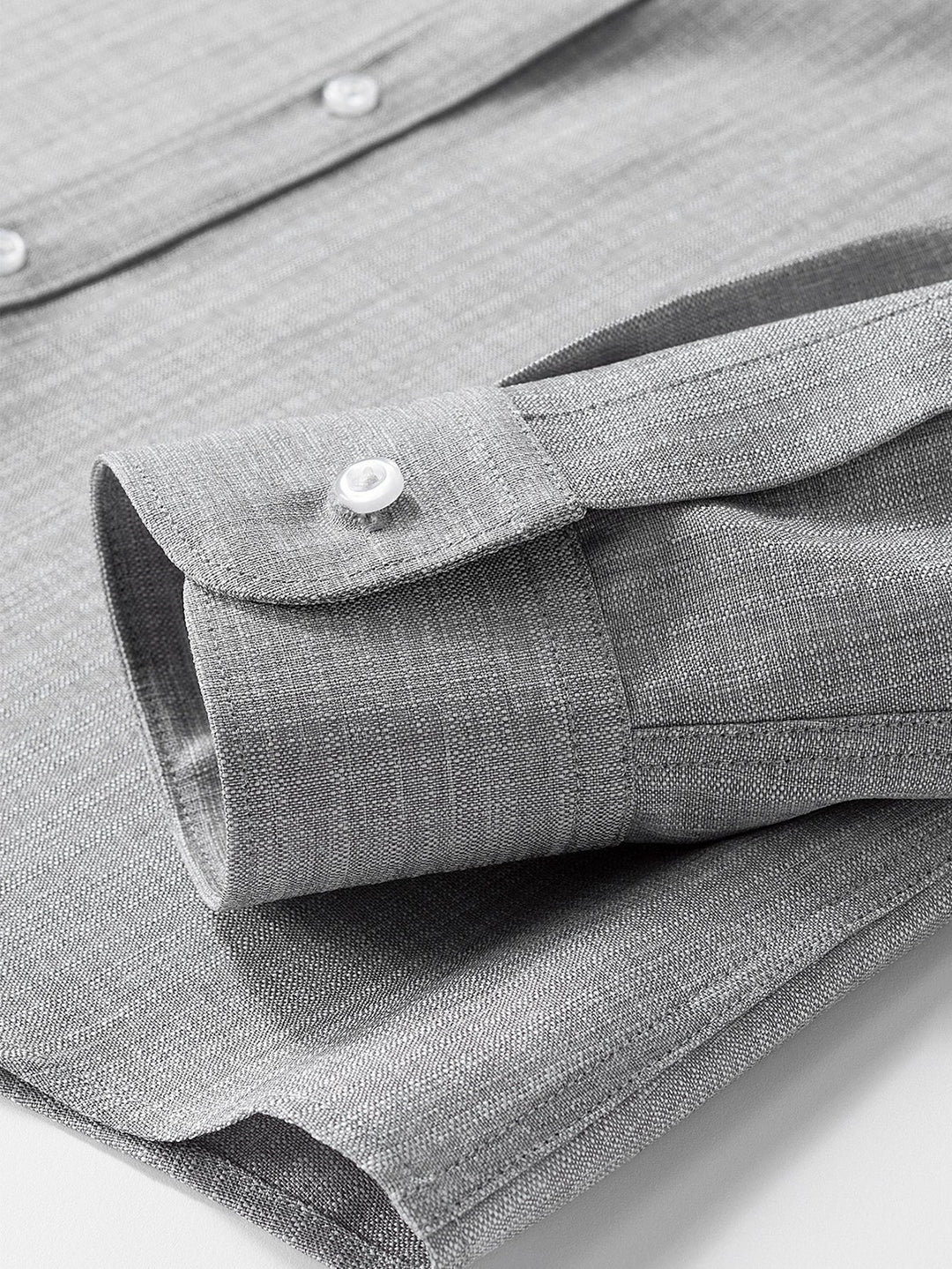 Textured Shirt with High Collar and Long Sleeves