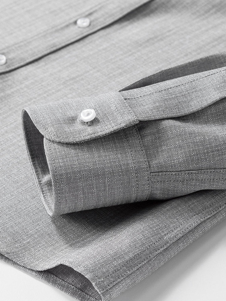 Textured Shirt with High Collar and Long Sleeves