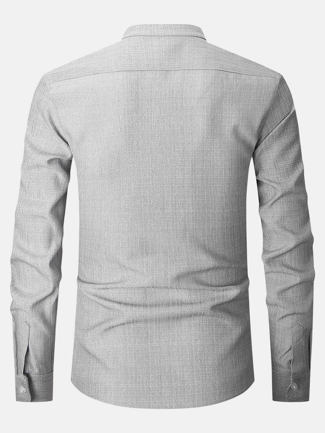 Textured Shirt with High Collar and Long Sleeves