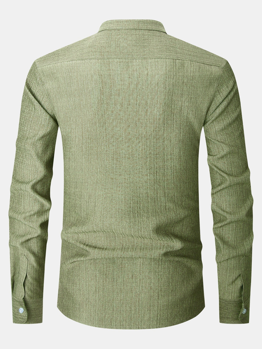 Textured Shirt with High Collar and Long Sleeves