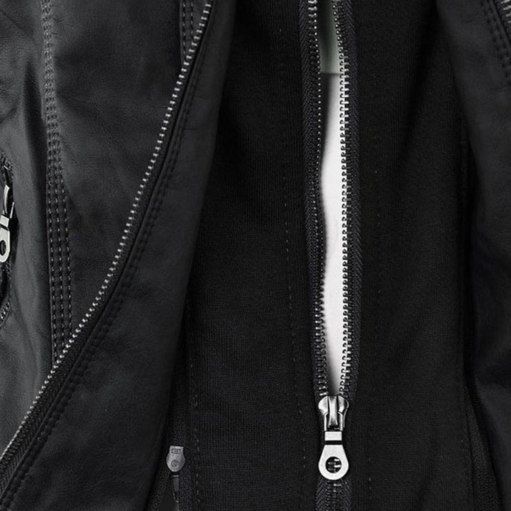 Sienna™ | Faux Leather Jacket with Hood