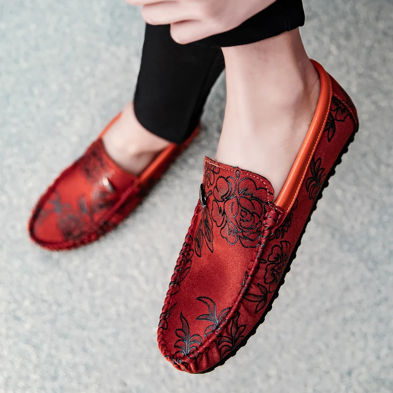 Leather Floral Loafers