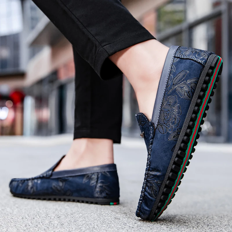 Leather Floral Loafers