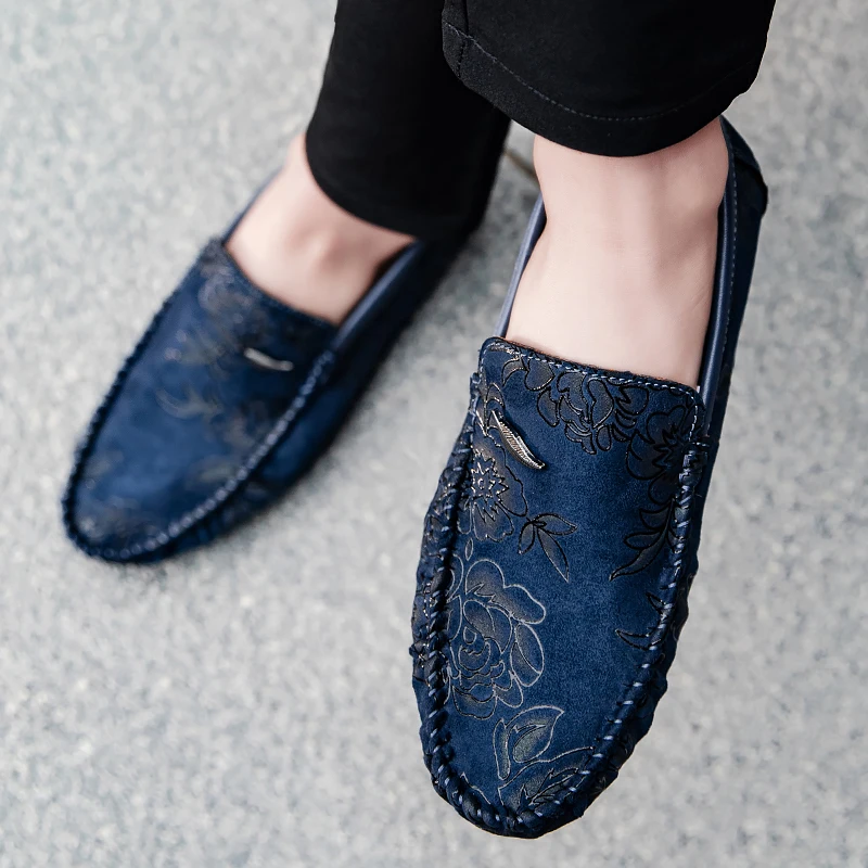 Leather Floral Loafers