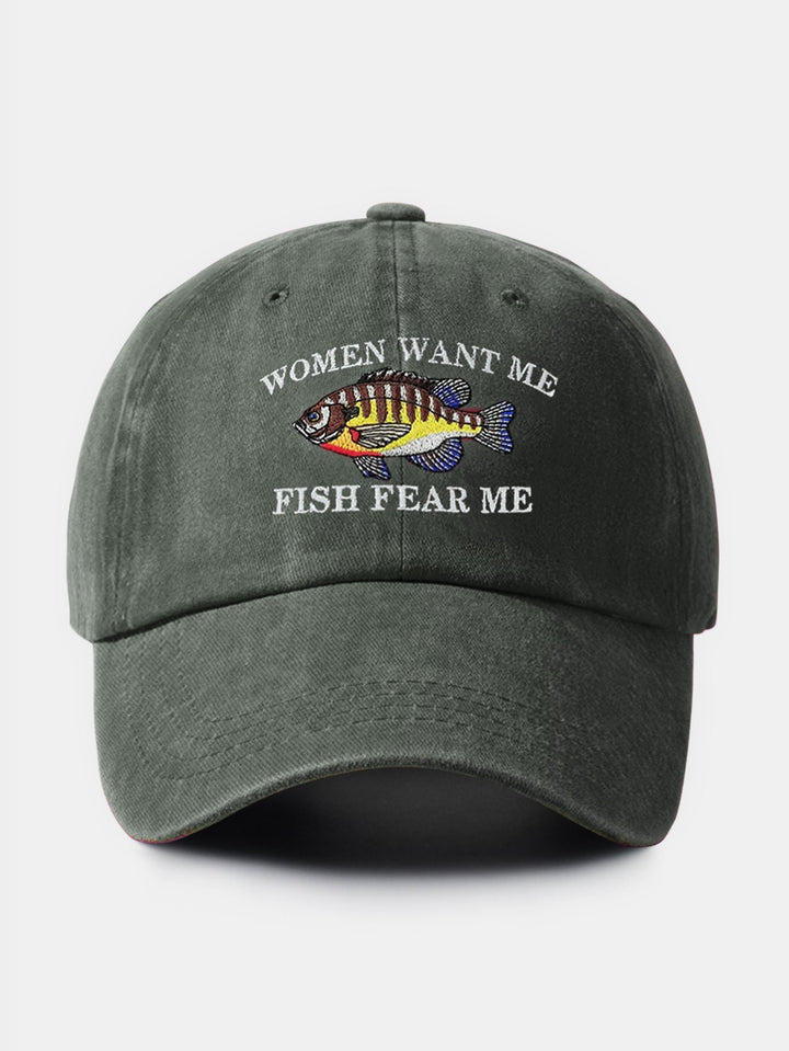 Fun Fishing Embroidered Baseball Cap