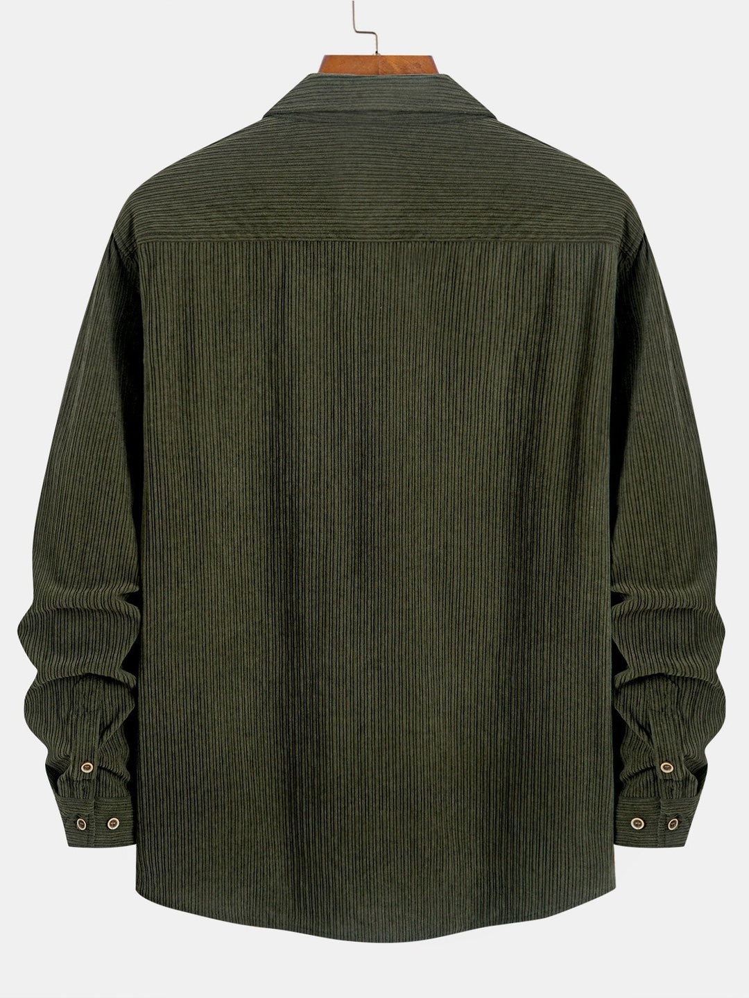 Long Sleeve Corduroy Shirt with Pocket and Buttons