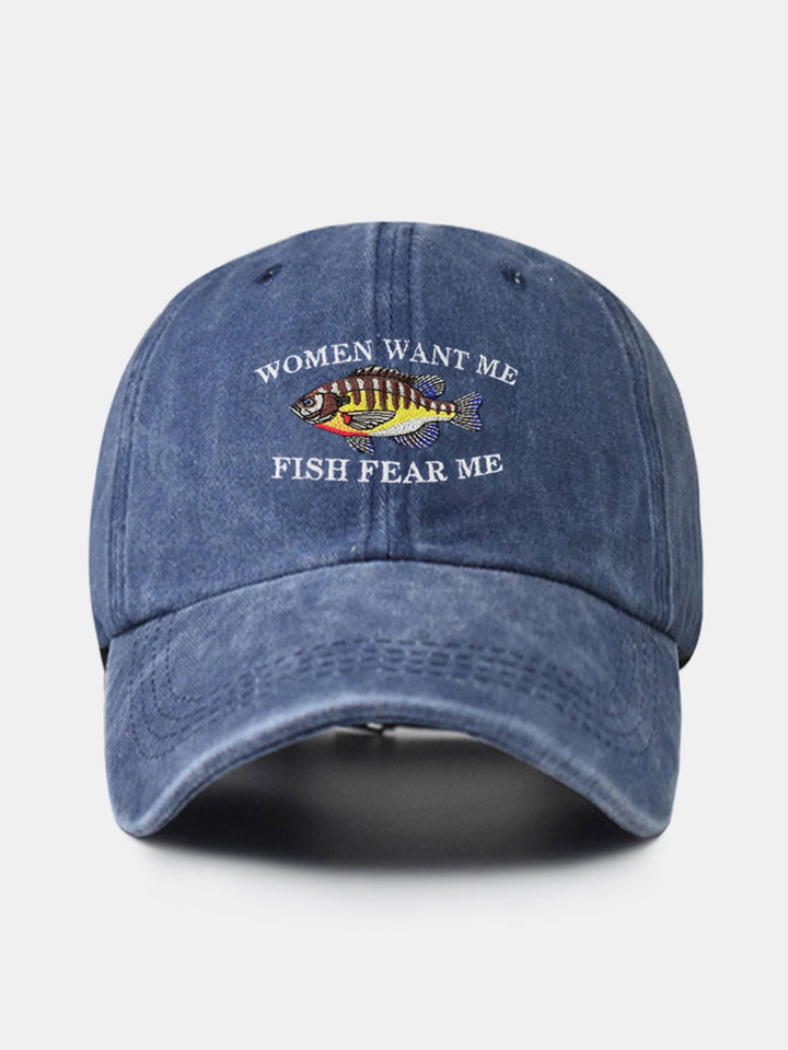 Fun Fishing Embroidered Baseball Cap