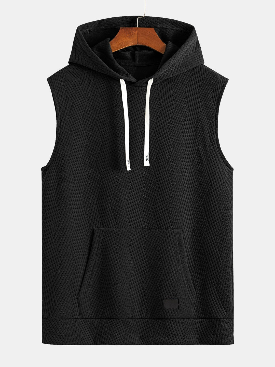 Sleeveless Hooded Sweatshirt in Striped Jacquard <tc>T-Shirt</tc> &amp; Shorts