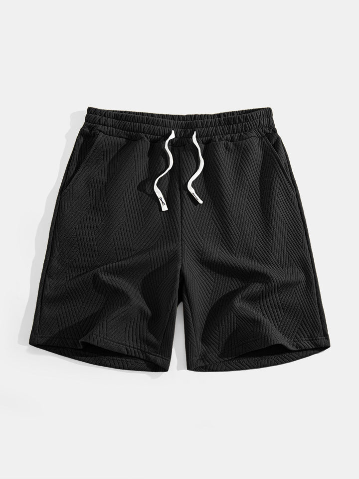 Sleeveless Hooded Sweatshirt in Striped Jacquard <tc>T-Shirt</tc> &amp; Shorts
