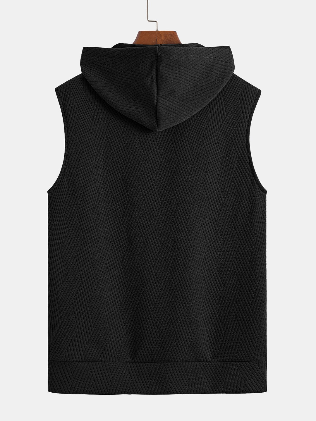 Sleeveless Hooded Sweatshirt in Striped Jacquard <tc>T-Shirt</tc> &amp; Shorts