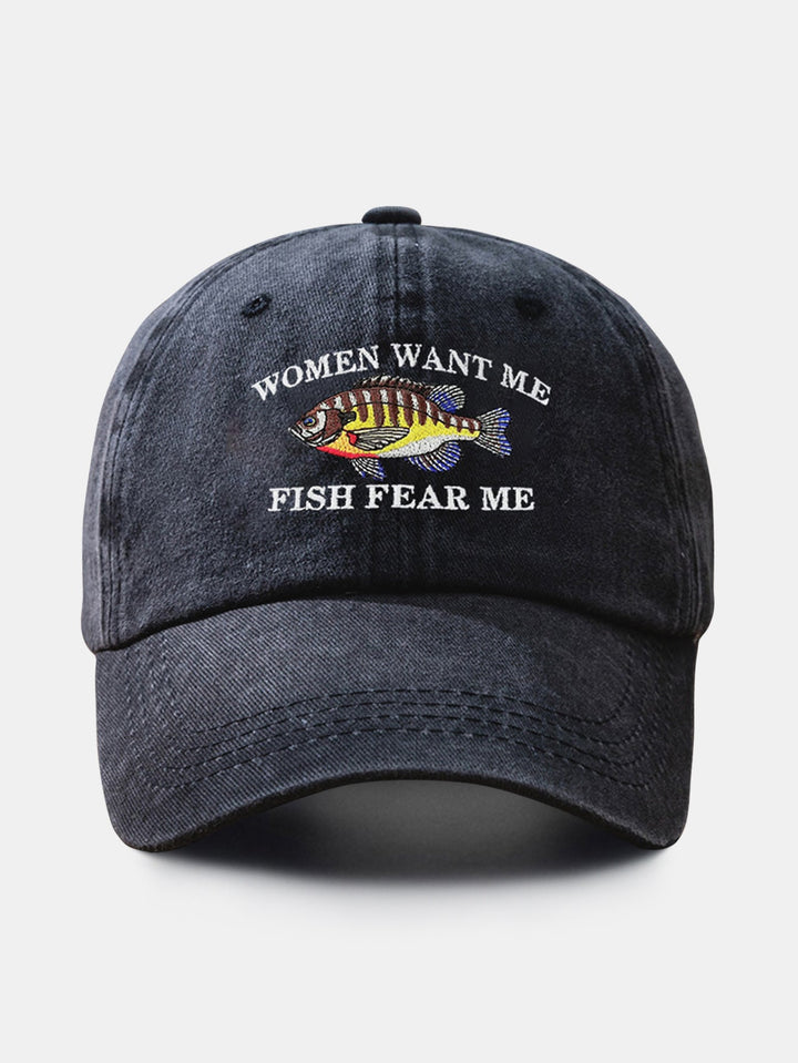 Fun Fishing Embroidered Baseball Cap
