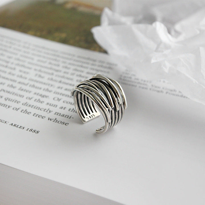Silver Stacking Ring with Adjustable Fit