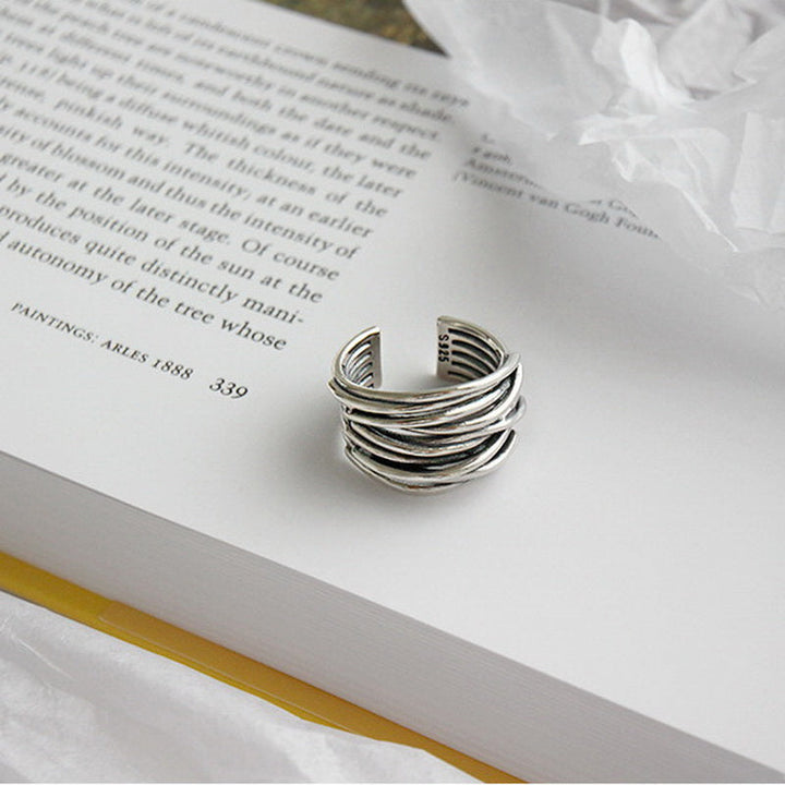 Silver Stacking Ring with Adjustable Fit